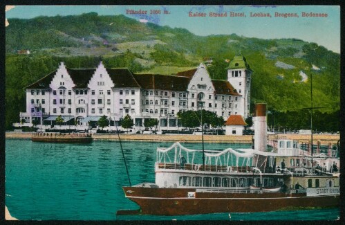 Kaiser Strand Hotel, Lochau, Bregenz, Bodensee : Pfänder 1056 m.
