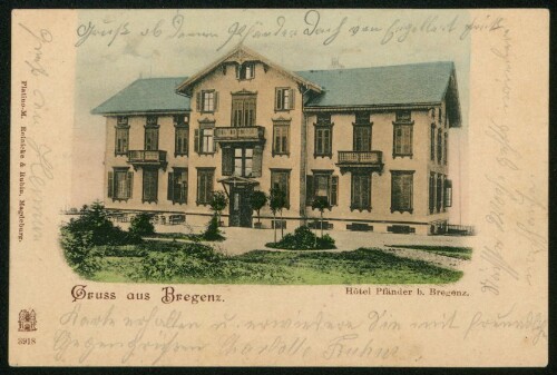 [Lochau] Gruss aus Bregenz : Hôtel Pfänder b. Bregenz : [Correspondenz-Karte An ... in ...]