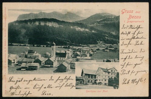 Gruss aus Bezau i. Bregenzerwald : Gasthaus zur Post : [Correspondenz-Karte ...]
