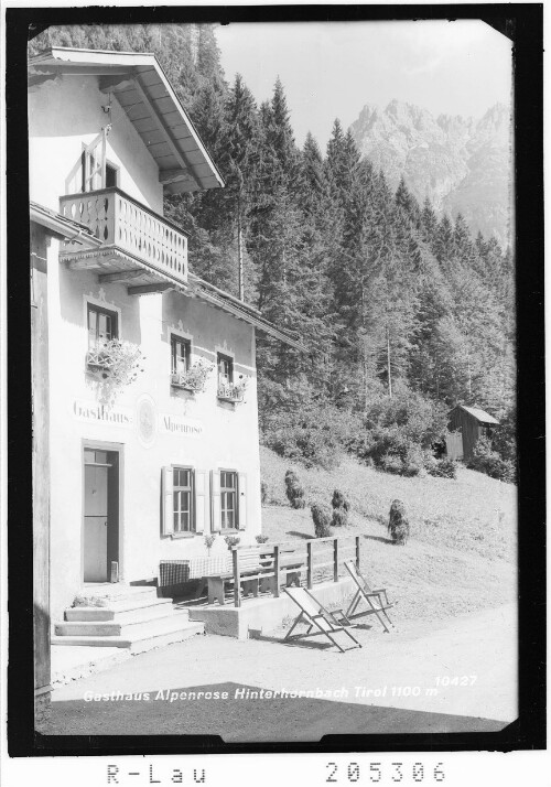 Gasthaus Alpenrose Hinterhornbach Tirol 1100 m