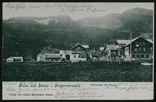 Gruss aus Bezau i. Bregenzerwald : Panorama von Bezau : [Correspondenz-Karte ...]