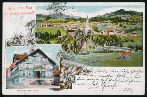 Gruss aus Egg im Bregenzerwald : Gasthaus zur Post : [Correspondnez-Karte An ... in ...]