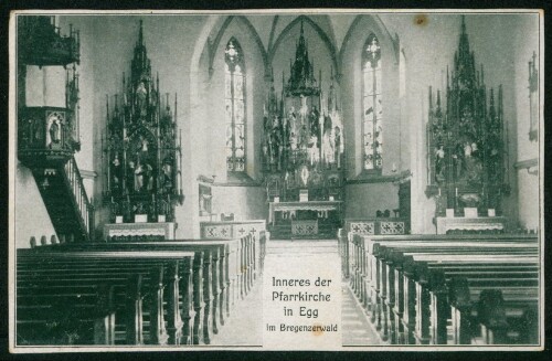 Inneres der Pfarrkirche in Egg im Bregenzerwald : [Korrespondenz-Karte ...]