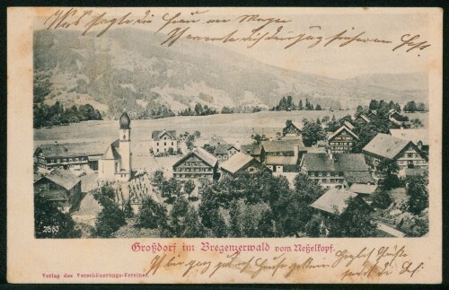 [Egg] Großdorf im Bregenzerwald vom Neßelkopf : [Correspondenz-Karte ...]