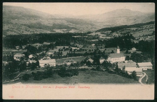 Gruss v. Krumbach, 800 m, i. Bregenzer Wald Vorarlberg : [Correspondenzkarte - Postkarte ...]